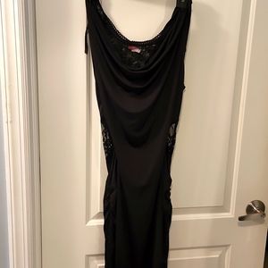 Black satin dress